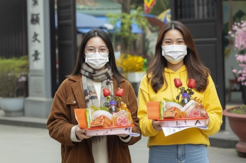 Bạn nên lựa chọn trang phục lịch sự khi đi cầu duyên tại chùa Hà.